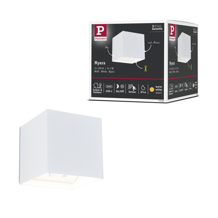 Mobile Wandl Nyara Sensor IP44 Ws Alu PAULMANN PL71283