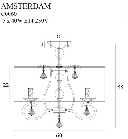 Maxlight Amsterdam C0060 Plafon Mały