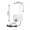 Oprawa ścienna HALINA LED 2.4W 200lm 2700K USB-C 230V biały mat /metal