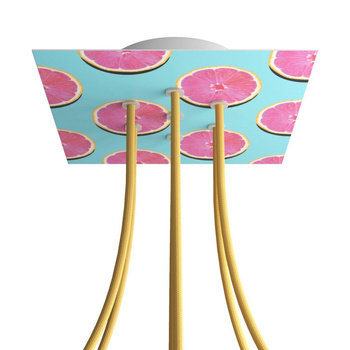 Duża kwadratowa podsufitka maskownica Rose-One, 200 mm, 7 otworów i 4 otwory boczne - PROMOCJA Creative cables BKROQ207F-PROMO-KROQ207F204