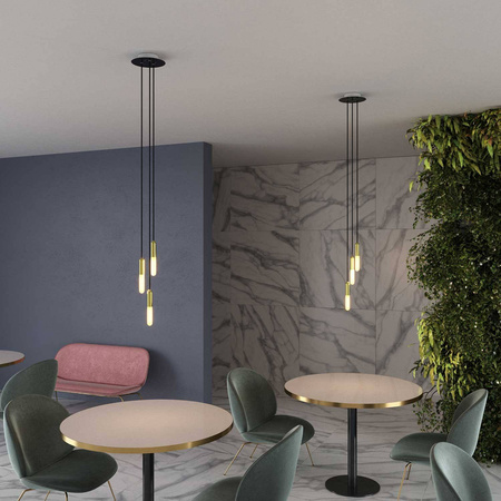 Made in Itala lampa wisząca z 3 ramionami z P-Light i podsufitką Rose-One 200 mm Creative cables B-SPM3MDR-1-SPM3R20103E14GOERM65-L