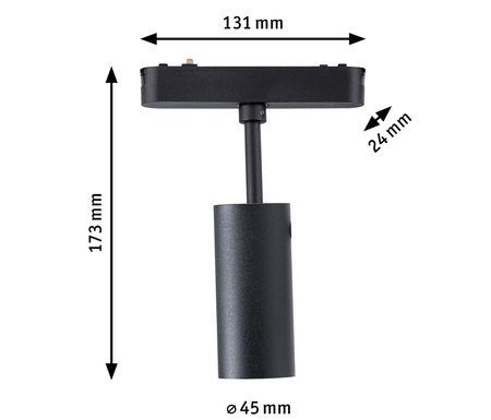 Reflektor na szynoprzewód ZENOR LED DIM 7,5W 800lm IP20 2700-4000K 48V DC czarny matowy / aluminium PAULMANN PL95737