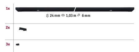 Szynoprzewód VEYA system 1m 48V DC czarny mat / metal PAULMANN PL95722