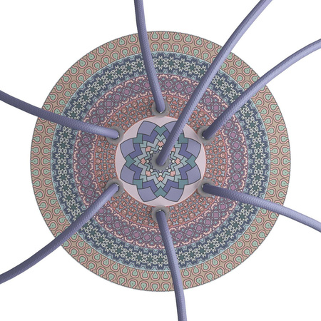 Duża okrągła podsufitka rozeta sufitowa Rose-One, średnica 200mm, 7 otworów i 4 otwory boczne  - PROMOCJA Creative cables BKROR207F-PROMO-KROR207F303