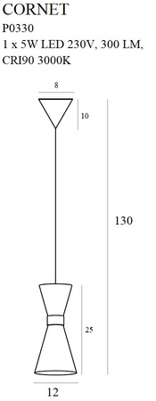 Maxlight Cornet P0330 Lampa Wisząca 1 LED