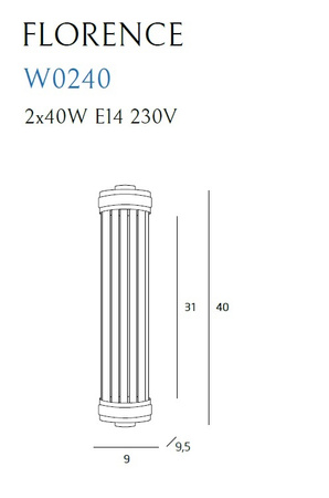 Maxlight Florence W0240 Kinkiet Mosiądz