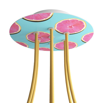 Duża okrągła podsufitka rozeta sufitowa Rose-One, średnica 200mm, 7 otworów i 4 otwory boczne  - PROMOCJA Creative cables BKROR207F-PROMO-KROR207F204