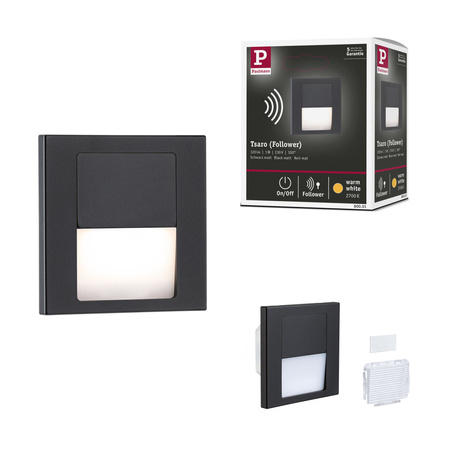 Oprawa przyschodowa TSARO LED kwadrat 1x1,W 80lm 2700K IP20 230V czarny matowy / tworzywo sztuczne PAULMANN PL80001