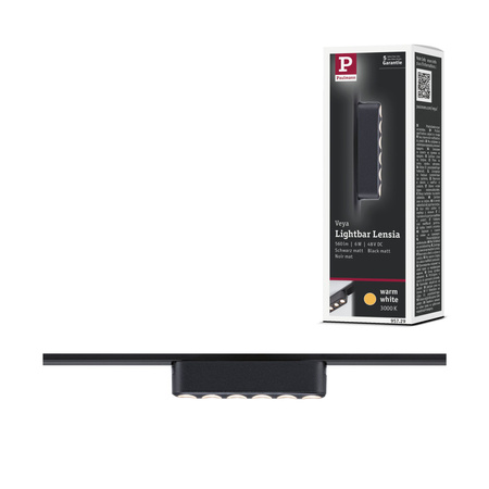 Oprawa na szynoprzewód LENSIA LED 6W 560lm IP20 3000K 48V DC  czarny matowy / aluminium PAULMANN PL95729