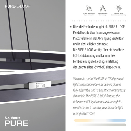 Lampa Wisząca Szary PURE E-LOOP 003902-031684 Newgarden