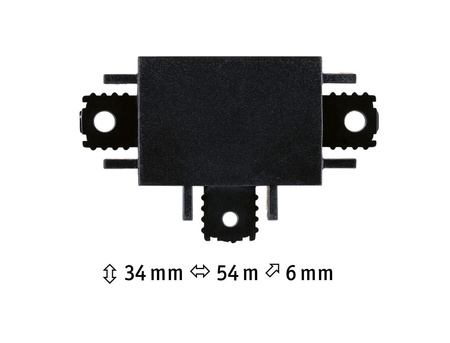 Łącznik szynowy T VEYA system 48V DC czarny matowy / tworzywo sztuczne PAULMANN PL95726