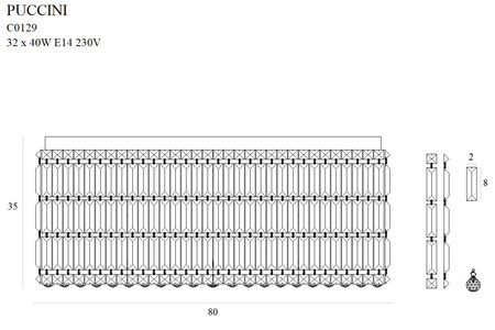 Maxlight Puccini C0129 Plafon 80x35 cm