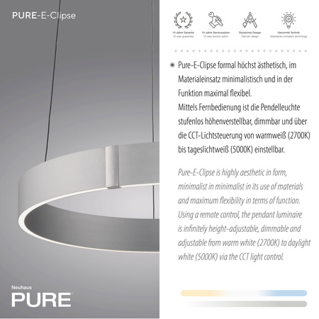 Lampa Wisząca Aluminium PURE E-CLIPSE 003902-031687 Newgarden