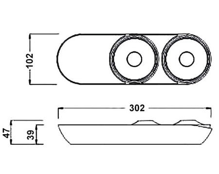 OPRAWA SUFITOWA N-METRO - BARWA CIEPŁA - 20W ULDL210 Unilight