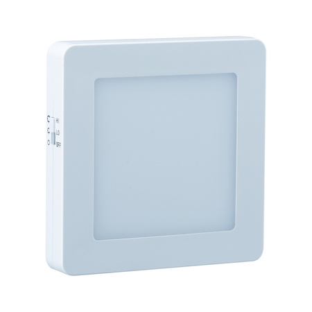 Lampka wtykowa nocna EASBY kwadratowa z czujnikim zmierzchu  3000K biały