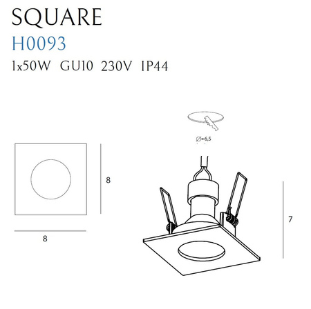Maxlight Square H0093 Oprawa podtynkowa Czarna IP44