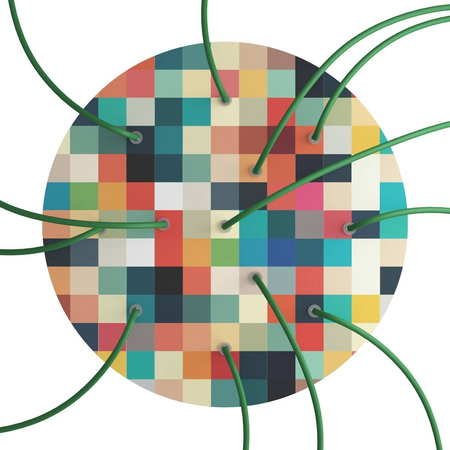 Duża okrągła podsufitka maskownica sufitowa XXL Rose-One, średnica 400 mm, 12 otworów i 4 otwory boczne - PROMOCJA Creative cables BKROR4012F-PROMO-KROR4012F201