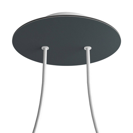 Duża okrągła podsufitka rozeta sufitowa Rose-One, średnica 200 mm, 2 otwory centralne i 4 otwory boczne Creative cables BKROR202F-KROR202F111