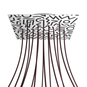 Kwadratowa podsufitka maskownica sufitowa XXL Rose-One, 400 mm, 14 otworów i 4 otwory boczne- PROMOCJA Creative cables BKROQ4014F-PROMO-KROQ4014F202