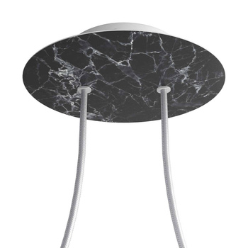 Duża okrągła podsufitka rozeta sufitowa Rose-One, średnica 200 mm, 2 otwory centralne i 4 otwory boczne Creative cables BKROR202F-KROR202F104