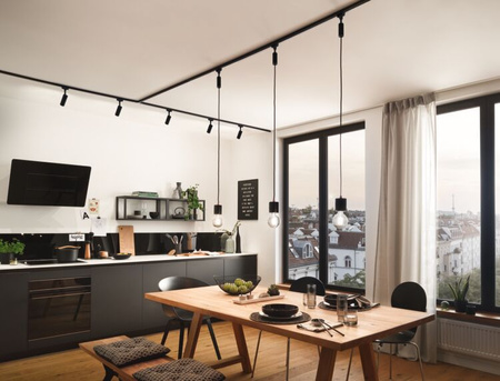 Adapter uniwersalny URail do lampy wiszącej max. 50W 230V czarny mat / metal / tworzywo sztuczne