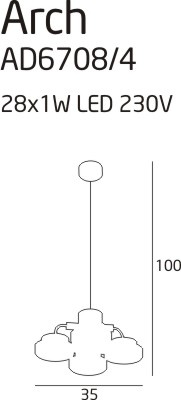 Arch 4 lampa wisząca AD6708/4