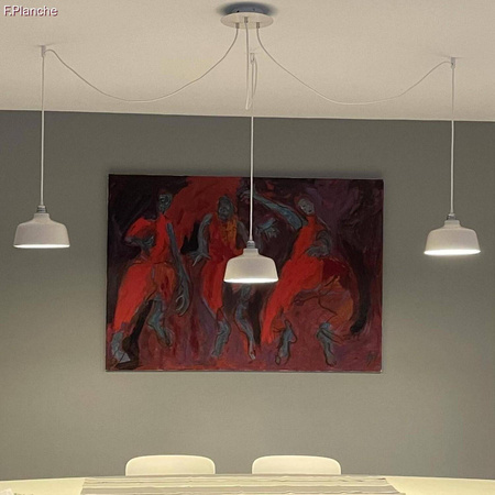 Duża okrągła podsufitka rozeta sufitowa Rose-One, średnica 200 mm, 2 otwory i 4 otwory boczne Creative cables BKROR203TF-KROR203TF102