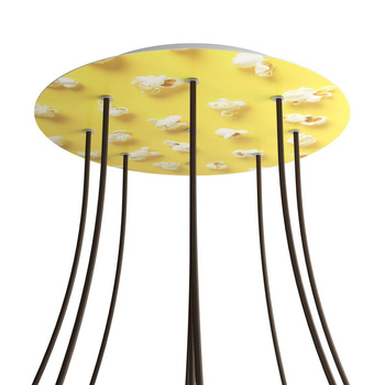 Duża okrągła podsufitka maskownica sufitowa XXL Rose-One, średnica 400 mm, 9 otworów i 4 otwory boczne - PROMOCJA Creative cables BKROR409EF-PROMO-KROR409EF203