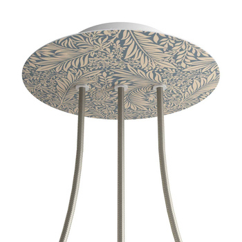 Duża okrągła podsufitka rozeta sufitowa Rose-One, średnica 200mm, 3 otwory w linii i 4 otwory boczne  - PROMOCJA Creative cables BKROR203LF-PROMO-KROR203LF302