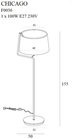 CHICAGO F0036 lampa podłogowa czarna