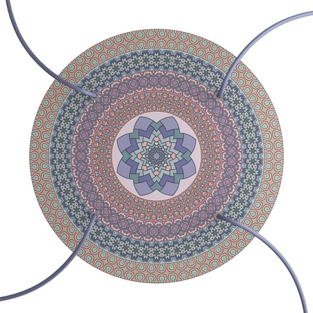 Duża okrągła podsufitka maskownica sufitowa XXL Rose-One, średnica 400 mm, 4 otwory i 4 otwory boczne - PROMOCJA Creative cables BKROR404F-PROMO-KROR404F303