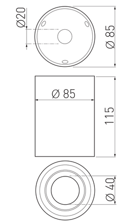 Czarna Tuba Natynkowa Neko Dali-2 Unilight 3000K-74096