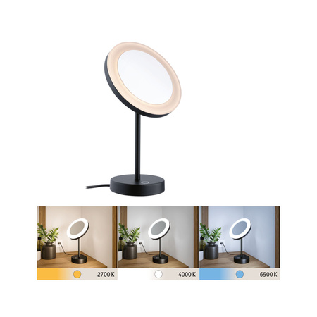 Lusterko kosmetyczne MASUA LED 4W 2700/4000/6500K +wyłącznik IP44 230V czarny matowy / metal