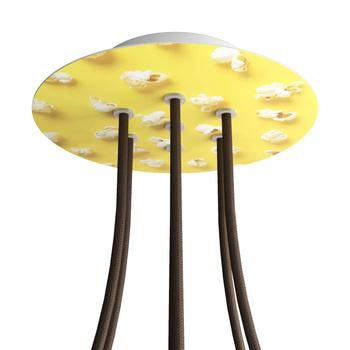 Duża okrągła podsufitka rozeta sufitowa Rose-One, średnica 200mm, 7 otworów i 4 otwory boczne  - PROMOCJA Creative cables BKROR207F-PROMO-KROR207F203