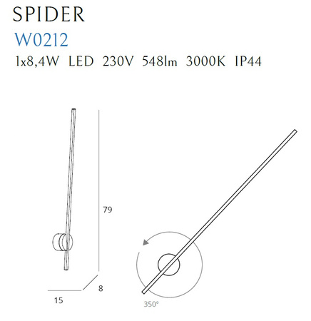 Maxlight Spider W0212 Kinkiet Biały IP44