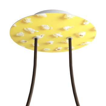 Duża okrągła podsufitka rozeta sufitowa Rose-One, średnica 200mm, 2 otwory i 4 otwory boczne  - PROMOCJA Creative cables BKROR202F-PROMO-KROR202F203