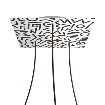 Kwadratowa podsufitka maskownica sufitowa XXL Rose-One, 400 mm, 3 otwory i 4 otwory boczne- PROMOCJA Creative cables BKROQ403TF-PROMO-KROQ403TF202