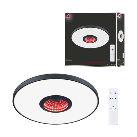 Plafoniera SPACEGLOW Three LED 3D DIM TunW RGB rainbow 21W 1400lm 3000-6500K pilot 230V czarny mat / metal / tworzywo PAULMANN PL71038