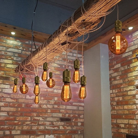 Żarówka designerska LED E27-30cm - Bursztynowa barwa - 2.8W-Spiral ULBU90 Unilight