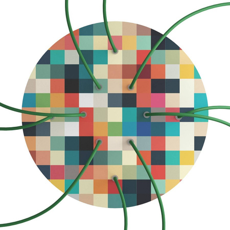 Duża okrągła podsufitka maskownica sufitowa XXL Rose-One, średnica 400 mm, 10 otworów i 4 otwory boczne - PROMOCJA Creative cables BKROR4010F-PROMO-KROR4010F201