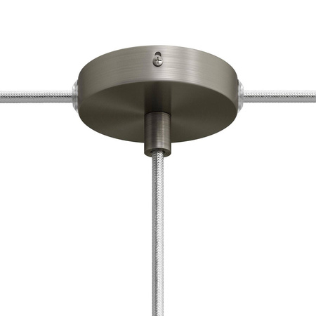 Okrągła metalowa podsufitka maskownica sufitowa Mini 1 otwór centralny i 2 otwory boczne Creative cables BKRM83FC2L-KRM83FC2LTISTERM