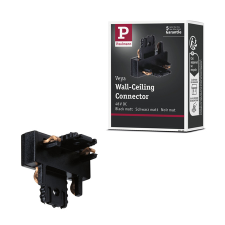 Łącznik szynowy L ściana sufit  VEYA system 48V DC czarny matowy / tworzywo sztuczne PAULMANN PL95725