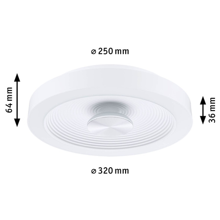 Plafoniera VOLEA 18W DIM 320MM 2120lm 3000K IP44 230V biały / srebrny/ tworzywo sztuczne