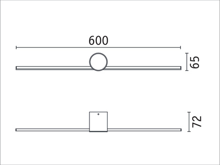 Oprawa ścienna SAVA LED nad lustro 5W 300lm 3000K 600mm IP44 230V czarny matowy / metal PAULMANN PL75411