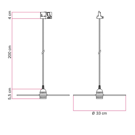 Duża okrągła podsufitka rozeta sufitowa Rose-One, średnica 200 mm, 2 otwory centralne i 4 otwory boczne Creative cables BKROR202F-KROVNR202F106