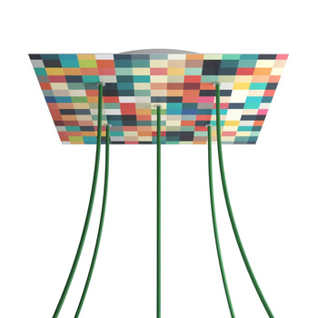 Kwadratowa podsufitka maskownica sufitowa XXL Rose-One, 400 mm, 5 otworów i 4 otwory boczne- PROMOCJA Creative cables BKROQ405PF-PROMO-KROQ405PF201