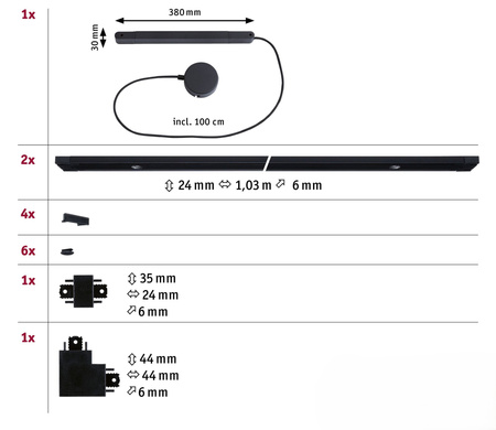 Veya Starter Set schwarz PAULMANN PL95735