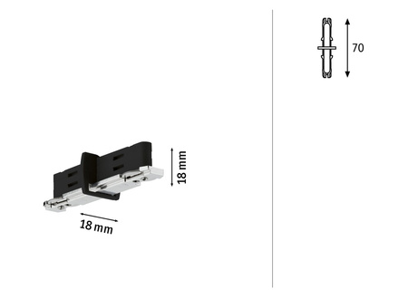 Rozłącznik szynowy izolator URail system czarny matowy / metal