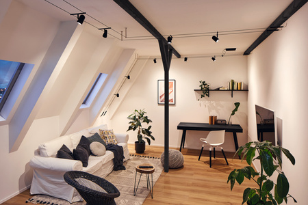 System linkowy DC Spot Cup max10W Cz mat/Chrom GU5,3 12V DC twszt/met