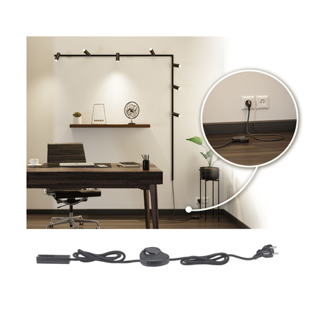 Przewód zasilający do szynoprzeowdu Urail 2m z wyłącznikiem max.1000W czarny matowy